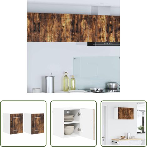 Küchenwandschrank - Küchenschrank 2 pcs Geräucherte Eiche 30 x 31 x 40 cm (1/5)