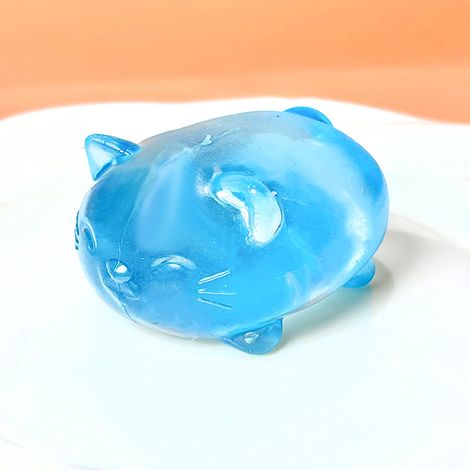 Jouet anti-stress Crystal Cat - Texture bonbon malté, rebond lent, idéal pour se détendre, jouet sensoriel anti-anxiété. (1/3)