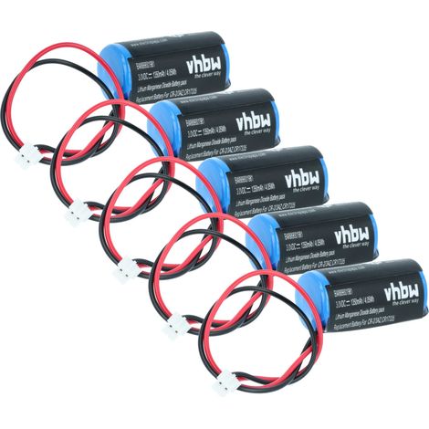 vhbw 5x Pile remplacement pour Verisure CR-2/3AZ pour système d'alarme (1350mAh, 3V, Li-MnO2)