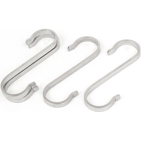 4 Badezimmer-Zubehör Stk 19mm Öffnungsbreite 76mm Rostfreier Stahl S Form Handtuchhaken Haken Hänger (1/2)