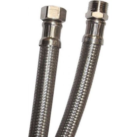 FLESSIBILE PER ACQUA IN ACCIAIO INOX ATTACCO M/F lunghezza 20 cm 3/8" X 3/8"