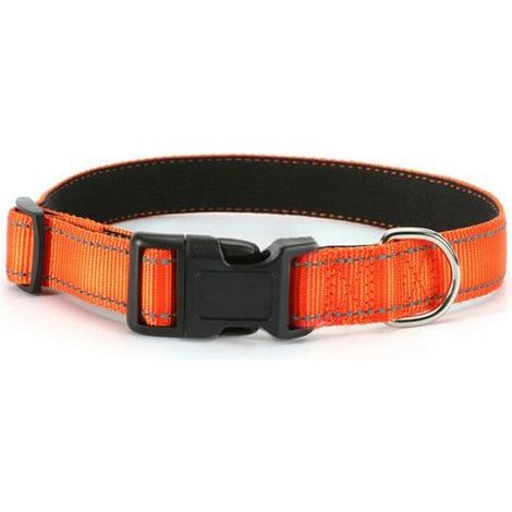 Fournitures pour animaux de compagnie Colliers en tissu reflechissants Chiens Colliers de bouton de tete de chat Colliers (Orange, L:2.536-50cm) (1/3)