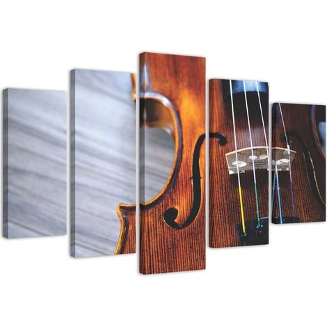 Stampa su tela 5 parti, Violino - 200x100 (1/4)