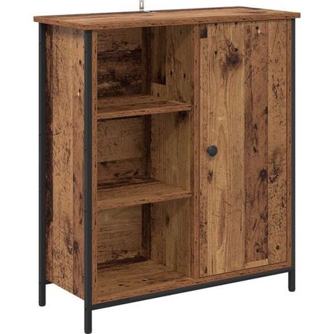 Buffet de Rangement en Bois d'Ingénierie 70x30x80 cm, Meuble Bas Style Ancien pour Salon et Entrée (1/5)