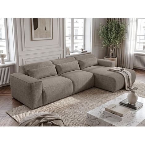 AX LIVING Wohnlandschaft mit Schlaffunktion Ruyam Hellbraun Sofa 310 cm R (1/5)
