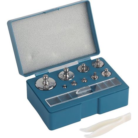 Poids d'étalonnage, Kit de Poids de Calibrage en Acier pour Balance Numérique Échelle Labo 17pcs 10mg-100g Poids de Balance Précision et 1 Pièce Pince à Épiler avec Etui de Rangement (1/5)