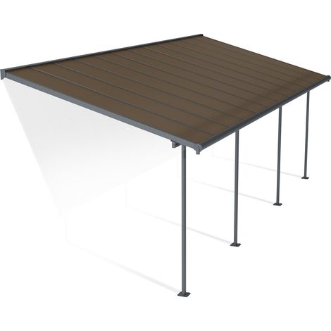Canopia Capri Pergola Addossata in Alluminio 3X7.4 m Grigio (1/8)