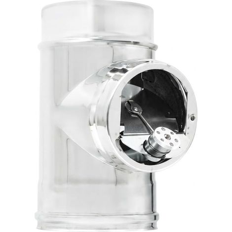 MAKA Regolatore di Tiraggio Canna Fumaria Doppia Parete Inox Ø 200-250 mm (1/5)