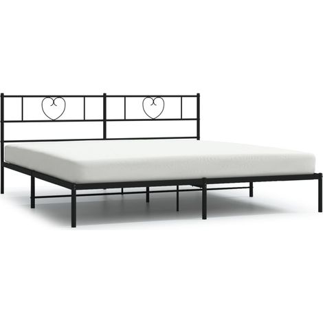 Maison Exclusive - Bettgestell mit Kopfteil Metall Schwarz 200x20