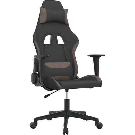Silla gaming tela negro y gris taupe vidaXL (1/5)