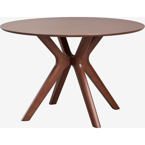Tavolo da pranzo rotondo Ø120 cm in MDF e impiallacciatura in legno di caucciù Arnaiz SKLUM