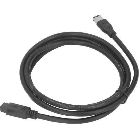 Câble FireWire DV IEEE1394 800 Mbps, 9 broches vers 6 broches mâle-mâle, pour caméscope, appareil photo numérique, imprimante, scanner, 1,8 m (5,9 pi) (1/5)