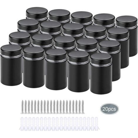 20 Pièces Entretoise de Verre,Acier Inoxydable Publicité Vis,Verre Signe Publicité Clous Vis Frameless Standoff Fixations Clamp (1/5)