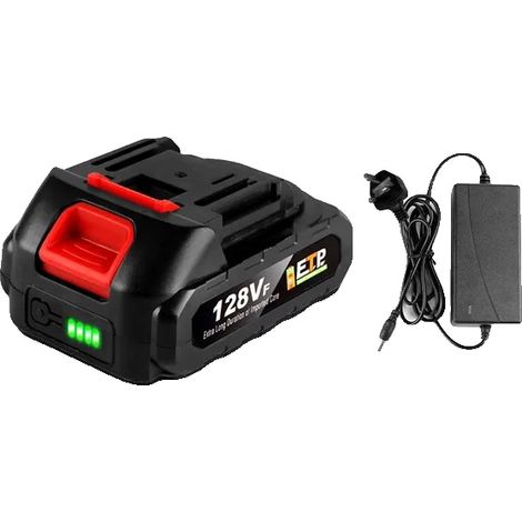 Batterie pour tronçonneuse électrique, haute capacité, large compatibilité, 1 128VF-1 Chargeur (1/2)