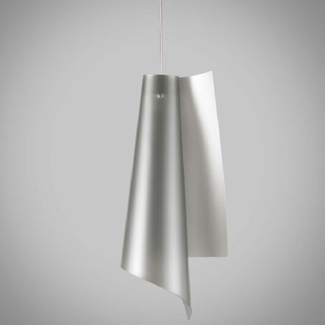 Pendelleuchte aus Polilux VELA Silber Durchmesser 19 x H49 cm