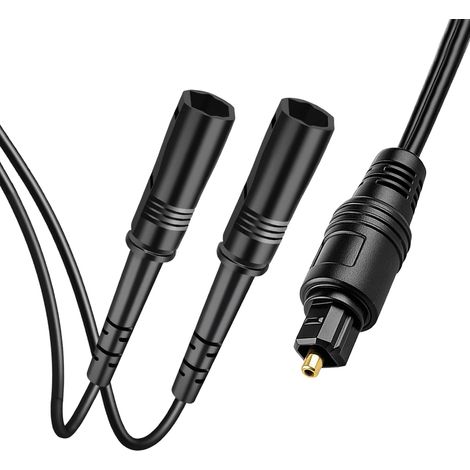 Répartiteur Cable Fibre Optique Audio Toslink 1 en 2 Cable Diviseur Audio Optique Spdif 1 Mâle 2 Femelles Spdif Adaptateur pour Lecteur VHS/VCR HDTV Home Cinéma/DVD/STB Digital Fibre Extension (1/5)