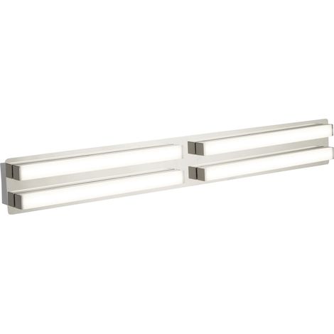 Applique led salle de bain Radiant 4 lumières LED IP44 métal chromé et diffuseur acrylique opale