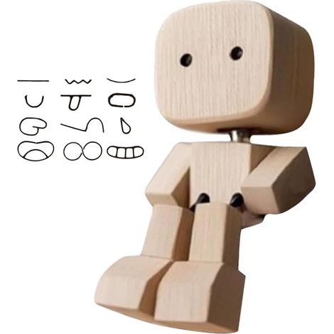 Figurine En Bois Balançante - Figurine Homme En Bois Avec Jambes Mobiles - Décoration Table Bureau Voiture - Lot De 1 (1/5)