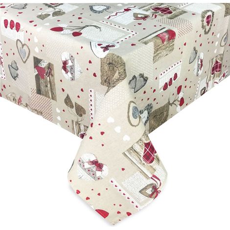 NAPPE RÉSISTANTE AUX TACHES RÉSINE TORINO Tyrolien HOUX Rouge Cm.140x300 x18 personnes
