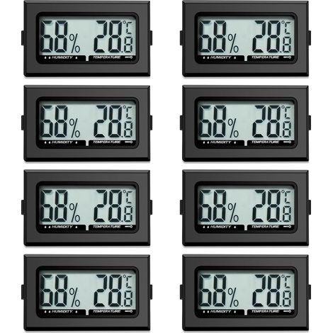 Thermomètre numérique intérieur Hygromètre Mini Hygromètre Thermomètre intérieur pour reptiles Hygromètre numérique, pour bureau, cuisine, Thermomètre LCD Incubateur, Thermomètre pour serre (8) (1/5)