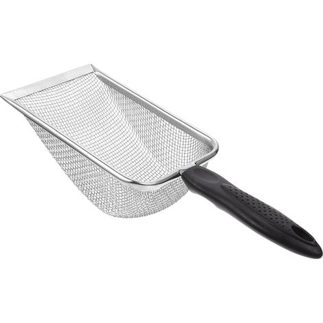 Pelle à litière pour chat - En métal - Avec poignée en bois - Taille des pores de 2 mm - Pelle pour chat