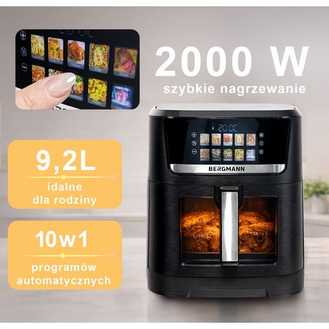 Freidora sin grasa BERGMANN YO, 1 c谩mara, 9,2 l, 2000 W N