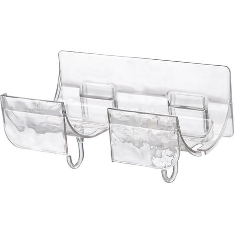 Supporto multifunzionale per asciugacapelli, adatto all'uso in bagno, non richiede forature, scaffale portaoggetti per il bagno, può contenere arricciacapelli e altri strumenti per lo styling dei cape (1/5)