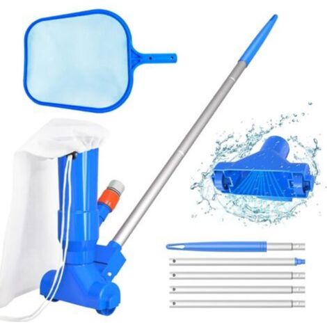 Kit d’entretien pour piscine gonflable – Aspirateur, épuisette, 5 rallonges télescopiques, sac à feuilles, idéal pour piscines, bassins et fontaines