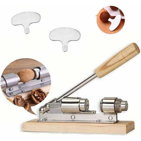 Schiaccianoci manuale, schiaccianoci natalizio, apriscatole da cucina, schiaccianoci in legno, schiaccianoci, macchina per schiaccianoci, utilizzato per nocciole, mandorle, noci del Brasile o altra fr (1/4)
