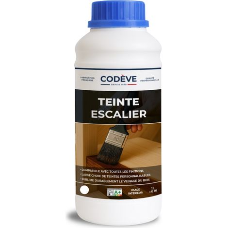 Teinte Escalier Bois - 1 L   - Codeve Bois - Chêne - Pour La Teinture De Votre Escalier En Bois Résineux, Feuillu Ou Exotique.