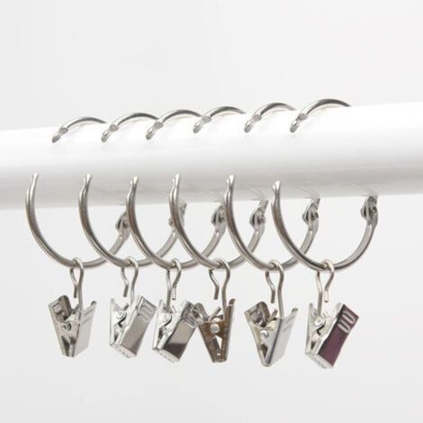 Clip rings for curtains – 20 pieces, 40 mm inner diameter, silver-plated 304 stainless steel, rustproof, easy opening (1/5)