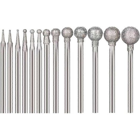 13-teiliger kugelförmiger Diamantfräser mit 3/32-Zoll-Dorn für Rotationswerkzeuge