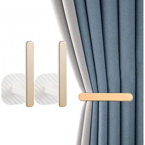 Confezione da 4 ganci per tende autoadesivi a L bianchi da 14,5 cm, senza foratura. (1/5)