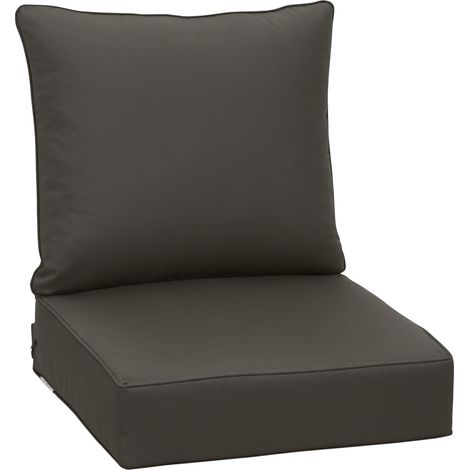 Outsunny Outdoor Seat and Back Cushion Set,Olefin Patio Chair Cushion Dark Grey