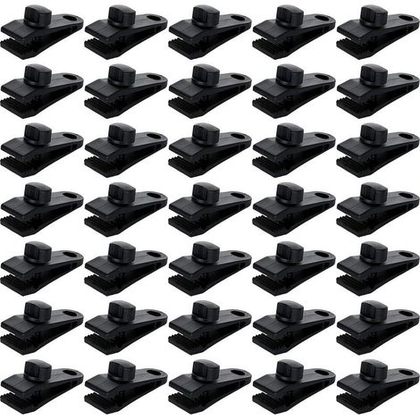 Lot de 30 pinces de fixation pour bâches de tente, pinces de verrouillage pour auvents et bâches d'ombrage, camping et piscine (1/5)