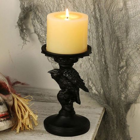 Totenkopf-Kerzenhalter, Halloween-Kerzenständer, Kerzenhalter aus Kunstharz, gruseliger Totenkopf-Teelichthalter mit Totenkopfmotiv für Halloween-Dekoration (1/4)