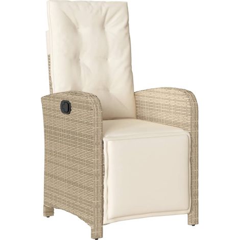 Maison Exclusive - Gartensessel mit Fußteil Verstellbar Beige Pol