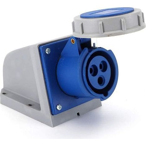 Prise de connecteur industriel étanche — 3 broches, 32 A, 250 V, 2P+T, IP67 — Conforme à la norme IEC 60309 — Prise d'alimentation industrielle anticorrosion (1/5)