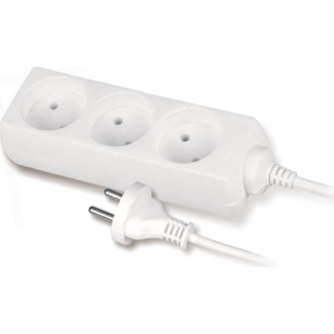 Prolunga per uso domestico con 3 prese, 3 metri, B/U - VT-300-0303