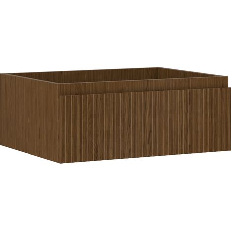 Mexen Rivel Badezimmerschrank für Waschbecken 60 cm, 1 Schublade, geriffelt, Nussbaum - 91A20-06023-1-BF86 (1/5)