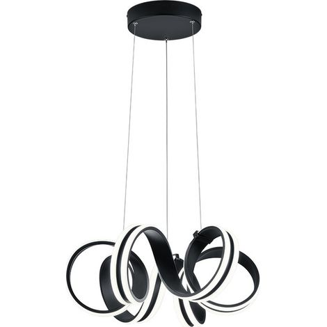 Suspension LED Carrera noire Ø55cm 38W 3000K 4400lm (1/3)