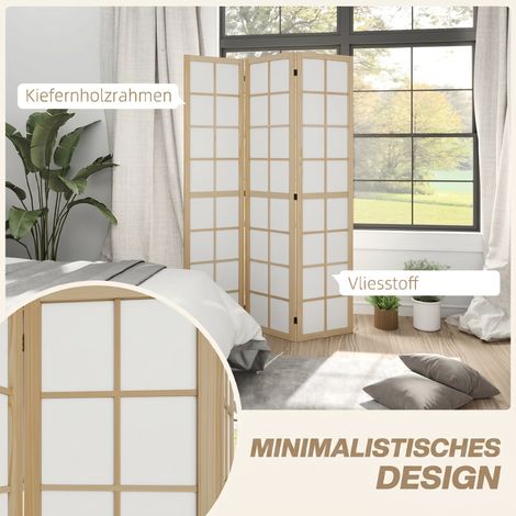 Paravent pliant autoportant, séparation de pièce pour salon, chambre, bureau, 120 x 170 cm (1/5)