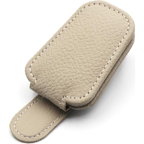 Porte-lunettes de voiture magnétique en cuir, clip pour pare-soleil, étui à lunettes de soleil pour auto (1/5)