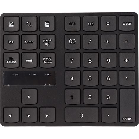 Clavier numérique sans fil 35 touches 2,4 GHz, design ergonomique, silencieux, à retour rapide, utilisable d'une seule main pour le jeu à domicile