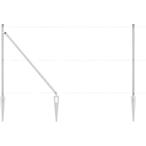 Poteaux de clôture avec pique 26 pcs Ø32 mm 140 cm en acier galvanisé CFW9510306 (1/5)