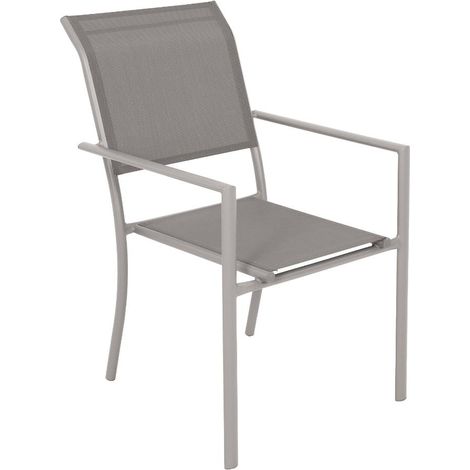 Chaise de jardin taupe Ilona (lot de 2) (1/5)
