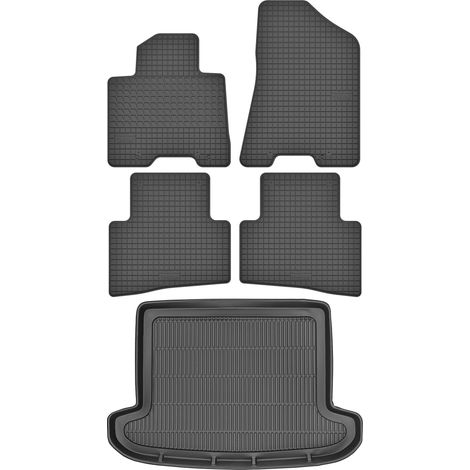 Hyundai Tucson III SUV de 2015 (JUEGO) - Alfombrillas de goma para coche + alfombrilla para maletero