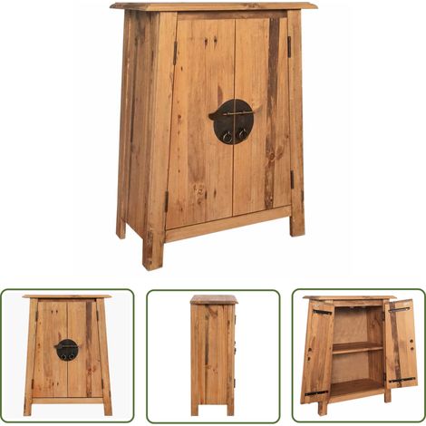 The Living Store Armoire latérale de salle de bain Pin massif 59x32x80 cm - Meuble De Salle De Bain - Armoire De Salle De Bain - Meuble En Bois - Armoire Vintage - Armoire Design (1/5)