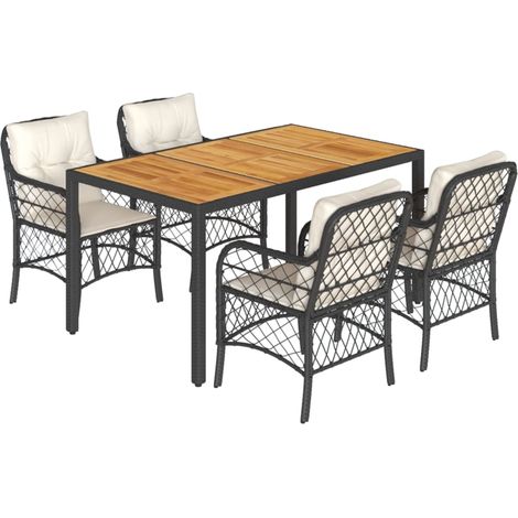 Maison Exclusive - Set de muebles jardín 5 pzas con cojines ratán (1/5)