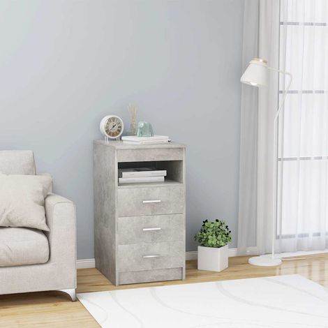 Armoire à tiroirs Meuble de Rangement - Style Contemporain Gris béton 40x50x76 cm Bois d'ingénierie BV647121 - BonneVie (1/5)